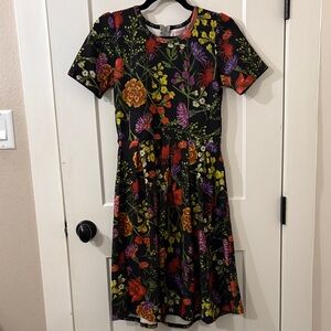 LuLaRoe Amelia Black Floral Mini Dress